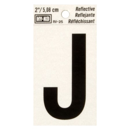 Hy-Ko 2In Reflective Letter J, 10PK B00422